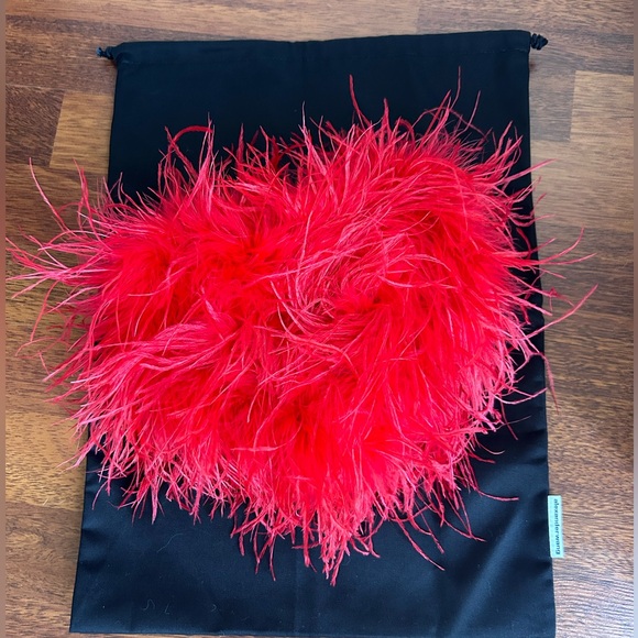NWOT Alexander Wang Heart Pillow Ostrich Feathers Clutch Handbag - Picture 10 of 17